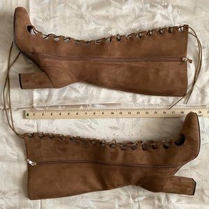 (NWOT)  SUADE LACE-UP HEELS